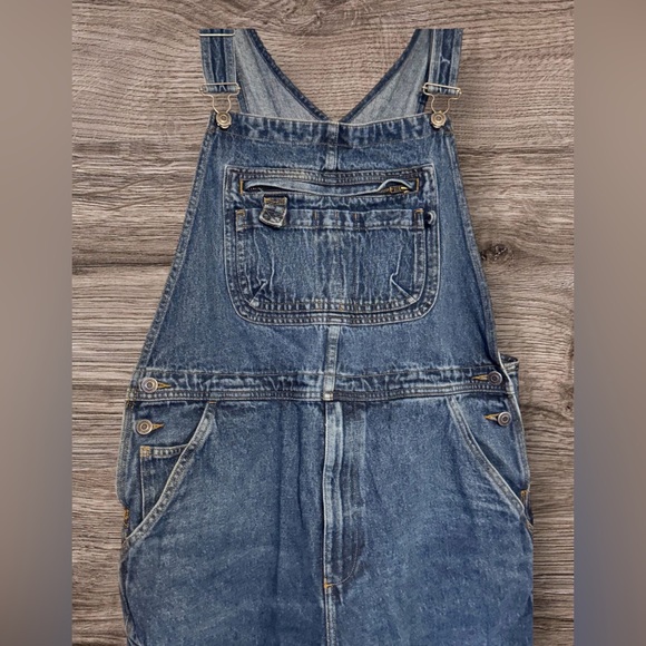 Duluth Women’s Cargo Workwear Denim Bib Overalls SZ L - Picture 2 of 8